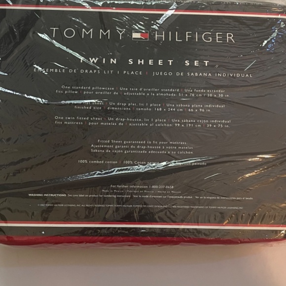 Tommy Hilfiger Red Cotton Twin Sheet Ser - Picture 6 of 6